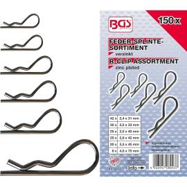 Assortiment de Goupilles à Ressort D. 2,4-4,0 mm - 150 pcs - Acier Résistant - Fixation Sécurisée - D-Work