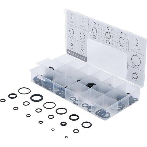 Assortiment de Joints Toriques Ø3-22 mm - 225 Pièces - Caoutchouc Résistant - Étanchéité Fiable - BGS