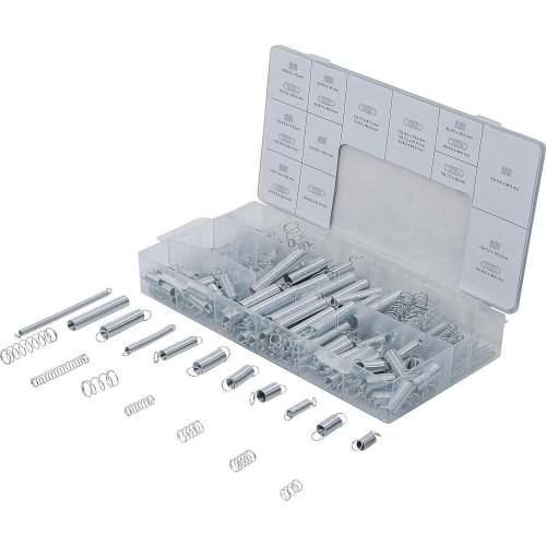 Assortiment de Ressorts de Traction et de Pression 200 pièces - Dimensions 11x3.4x22.6 cm - Acier Résistant - Usage Polyva - BGS