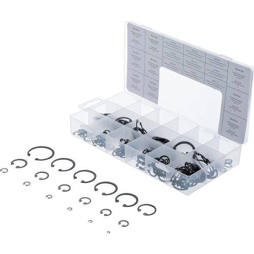 Assortiment de Circlips Intérieurs D.3-32 mm - 300 pcs - Acier Résistant - Fixation Sécurisée, Pro - D-Work