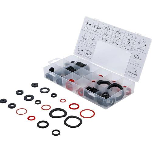 Assortiment de Joints d Étanchéité 141 pièces - Caoutchouc et Fibre de Verre - Polyvalent et Durable - BGS