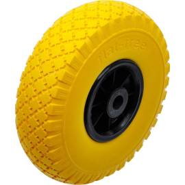 Roue pour Diable 260 mm - PU Jaune/Noir - Résistante et Maniable pour Chariot de Transport - BGS