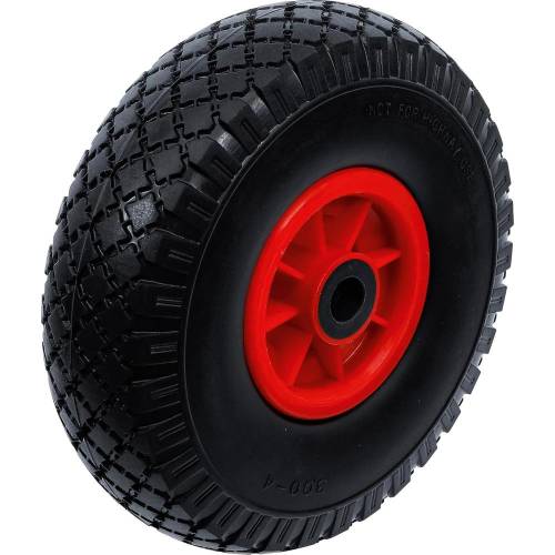 Roue pour Diable 260 mm - PU Rouge/Noir - Résistante et Maniable pour Transport Facile - BGS