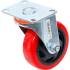 Roulette de Direction Ø100 mm - Rouge/Noire - Résistante et Polyvalente pour Mobilier et Équipements - BGS