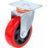Roulette de Direction Ø100 mm - Rouge/Noire - Résistante et Polyvalente pour Mobilier et Équipements - BGS