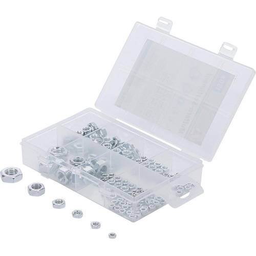 Assortiment d’Écrous M3 à M10 - 150 Pièces - Acier, Résistants et Polyvalents - BGS