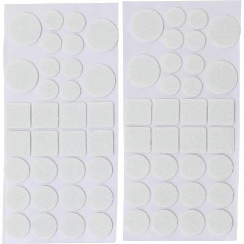 Jeu de Protections Antidérapants 64 pcs - Blanc, 11 x 11 x 285 mm - Sécurité et Stabilité Améliorées - D-Work