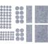 Jeu de Protections Antidérapants 80 pièces - Gris Tacheté, Dimensions 14,9x3,2x22,5 cm - Sécurité et Stabilité Améliorées - BGS