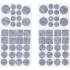Jeu de Protections Antidérapants 64 pcs - Gris Tacheté - Sécurité et Stabilité Améliorées, Caoutchouc - D-Work