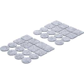 Jeu de Protections Antidérapants Gris Tacheté - 32 pcs - Sécurité et Stabilité - Caoutchouc - D-Work