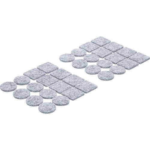 Jeu de Protections Antidérapants Gris Tacheté - 32 pcs - Sécurité et Stabilité - Caoutchouc - D-Work