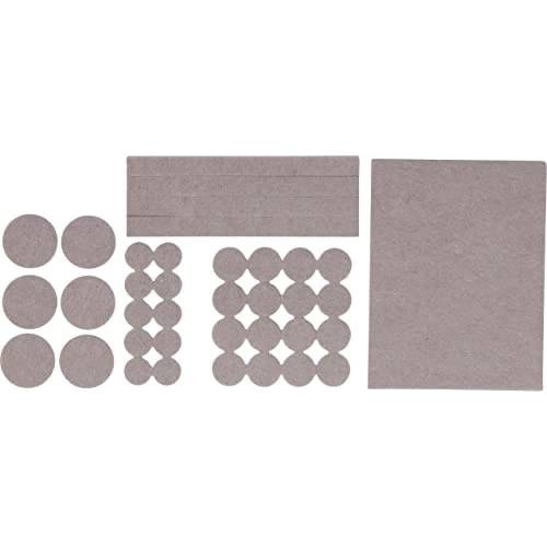 Jeu de Protections Antidérapants Beige - 38 pcs - Sécurité et Stabilité, Caoutchouc - D-Work