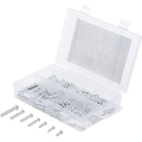 Assortiment de Vis à Tôle 175 Pièces - Acier, Résistantes et Polyvalentes - - BGS