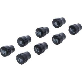 Jeu de Capuchons de Valve Plastique 8 pcs - Marquage Pneus - Identification Facile et Protection - D-Work