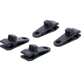 Jeu de Clips de Bâche 4 Pièces - Plastique Résistant - Fixation Facile et Sécurisée - BGS