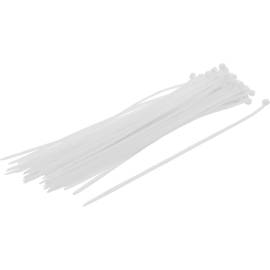 Assortiment de Colliers Plastique Blanc 4,8 x 300 mm - 50 Pièces - Fixation Pratique et Résistante - BGS