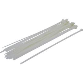 Assortiment de Colliers Plastique Blanc 8,0 x 400 mm - 30 Pièces - Fixation Pratique et Résistante - BGS