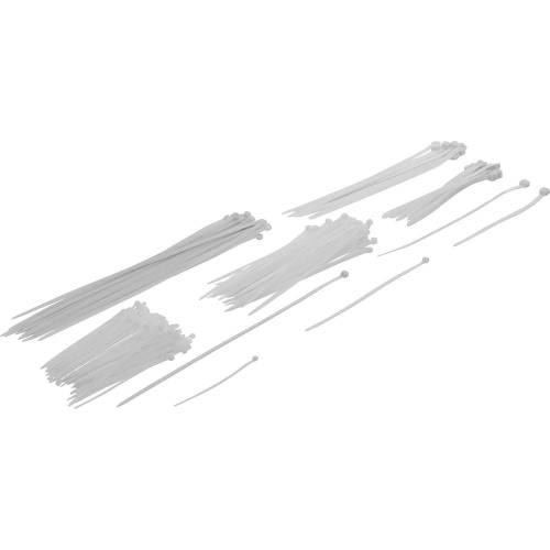 Assortiment de Colliers Plastique Blanc 100-300 mm - 250 pcs - Fixation Pratique et Polyvalente - D-Work