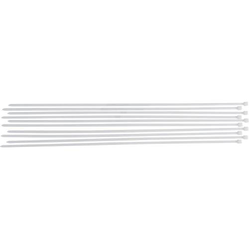 Assortiment de Colliers Plastique Blanc 8,0 x 800 mm - 10 Pièces - Fixation Pratique et Résistante - BGS
