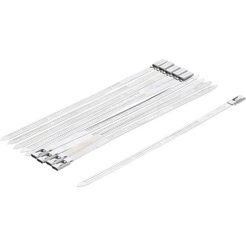 Assortiment de Serre-Câbles Inox 7 x 200 mm - Acier Inoxydable - Résistance et Durabilité, 10 pcs - D-Work