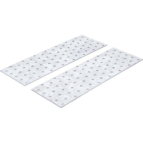 Assortiment de Tôles d Acier Perforées 2 pièces 300x100x2 mm - Acier Résistant et Polyvalent - BGS