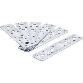 Assortiment de 6 Pattes de Fixation Plates 180x40x2 mm - Acier Résistant - Fixation Solide et Polyvalente - BGS
