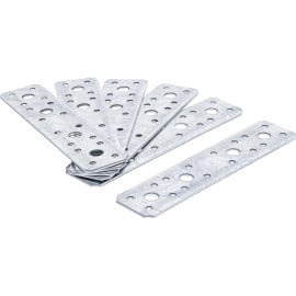 Assortiment de 6 Pattes de Fixation Plates 180 x 40 x 2 mm - Acier Résistant - Fixation Solide et Polyvalente - D-Work