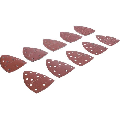 Jeu de Feuilles Abrasives pour Meuleuse Multifonctions 25 pcs 145x100 mm - Calibre 40 à 400 - Polyvalence et Performance - BGS