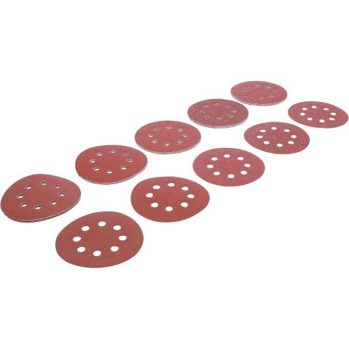 Jeu de Feuilles Abrasives pour Ponçeuse Excentrée - D.125 mm, Cal. 40-180, 25 pcs - Polyvalent et Efficace pour Ponçage - D-Work