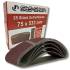 Jeu de Bandes à Poncer 5 pcs 75 x 533 mm - K40, 60, 80, 120, 240 - Compatible Ponceuses à Bande - Ponçage Efficace - D-Work