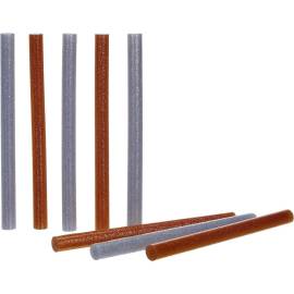 Bâtonnets de Colle Chaude 8 pcs Ø11 mm x 150 mm - Argent/Or Métallisé - Fixation Rapide et Précise - BGS