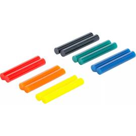 Bâtonnets de Colle Chaude Multicolores Ø7,5 mm x 50 mm - Lot de 12 Pièces - Adhérence Rapide et Polyvalente - BGS