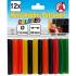 Bâtonnets de Colle Chaude Multicolores Ø7,5 mm x 50 mm - Lot de 12 Pièces - Adhérence Rapide et Polyvalente - BGS