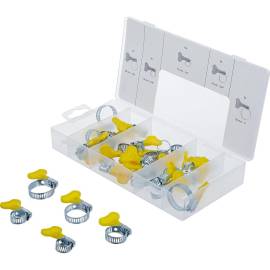 Assortiment de 26 Colliers avec Écrou Papillon - Acier, Fixation Pratique et Réglable - D-Work