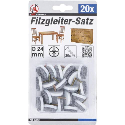 Jeu de Protections Antidérapants Ø24 mm - 20 Pièces à Vis - Sécurité et Stabilité - BGS