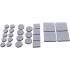 Jeu de Protections Antidérapants Gris - 25 pcs - Sécurité et Stabilité - Caoutchouc - D-Work