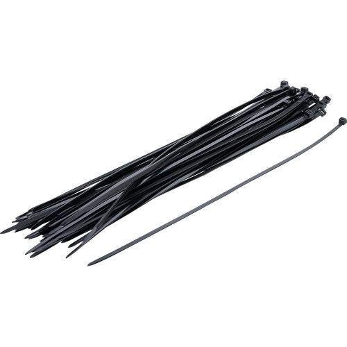 Assortiment de Colliers Plastique Noir 4,5 x 350 mm - Lot de 50 Pièces - Fixation Pratique et Résistante - BGS
