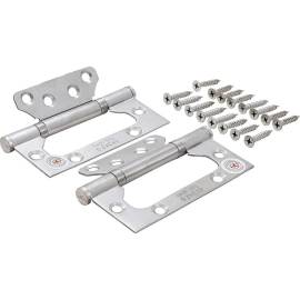 Jeu de Charnières Acier Inoxydable 2 pièces 100x50 mm - Montage Compact - Résistance et Durabilité - BGS