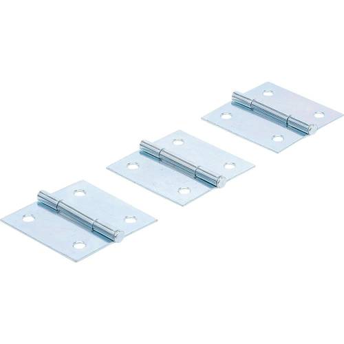Jeu de Charnières 50x50 mm - 3 Pièces - Acier, Résistantes et Pratiques - BGS