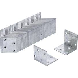 Connecteur d'Angle 50 pcs 40 x 40 x 40 x 2 mm - Acier, Pack Économie - Assemblage Solide et Pratique - D-Work
