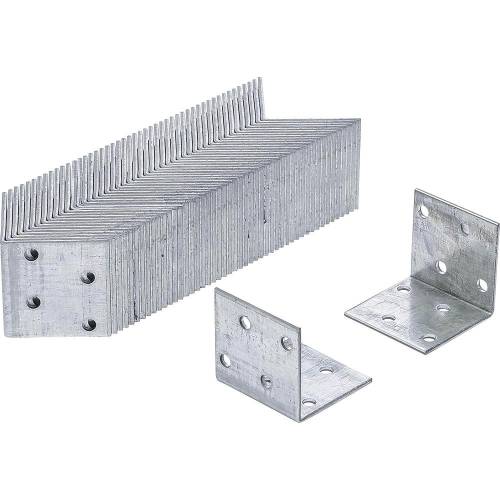 Connecteur d'Angle 50 pcs 40 x 40 x 40 x 2 mm - Acier, Pack Économie - Assemblage Solide et Pratique - D-Work