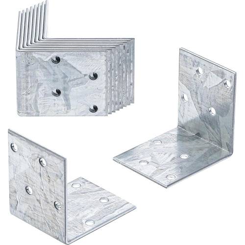 Connecteur d'Angle 10 pcs 50 x 50 x 40 mm - Acier, Résistant et Pratique - D-Work