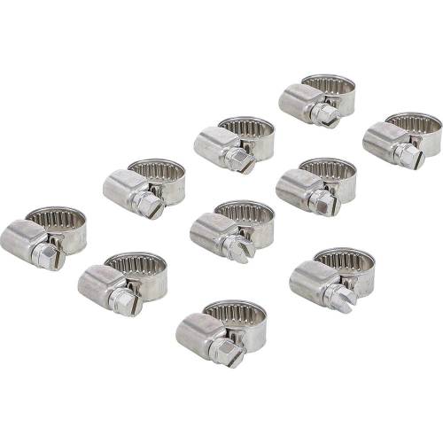 Colliers Inoxydables 10 x 16 mm - Lot de 10 pcs - Résistants et Durables - Acier - D-Work