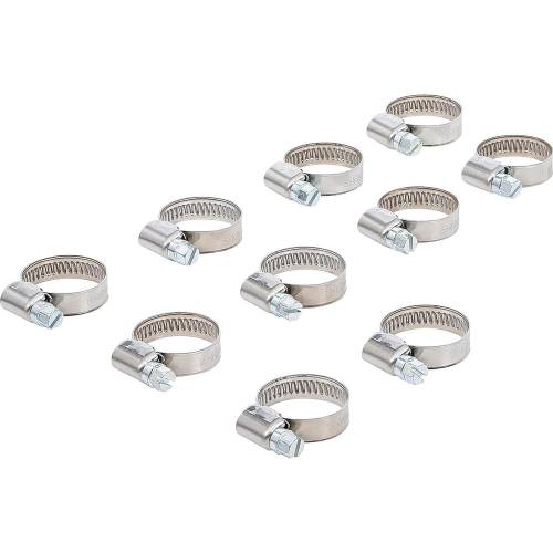 Colliers Inoxydables 16 x 25 mm - Lot de 10 pcs - Résistants et Durables, Acier - D-Work