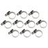 Colliers Inoxydables 16 x 25 mm - Lot de 10 pcs - Résistants et Durables, Acier - D-Work
