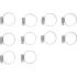Lot de 10 Colliers Inoxydables 25 x 40 mm - Résistants et Durables - Acier, 10 pcs - D-Work