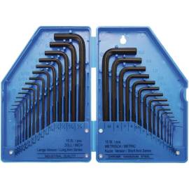 Jeu de Clés Allen 30 pcs - Pouces et Métriques, Six Pans Intérieurs - Polyvalent et Pratique pour Bricolage - D-Work