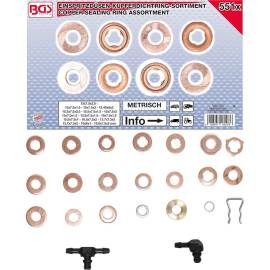 Assortiment de Joints en Cuivre pour Injecteur 551 pcs - Cuivre - Étanchéité Fiable et Durable - D-Work