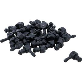 Jeu de Raccords Tuyau en Plastique en L - 30 pcs - Montage Facile et Étanchéité Fiable - D-Work