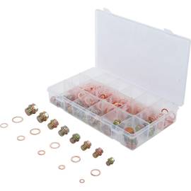 Assortiment de Bouchons de Vidange 534 Pièces - Joints Cuivre - Réparation et Étanchéité Fiables - BGS